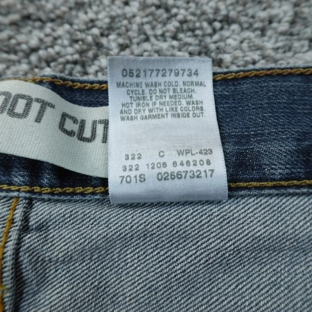 VTG Levis Jeans Mens 38X32 Dark Blue Denim Pants 567 Loose Boot Cut Western‎ Y2K